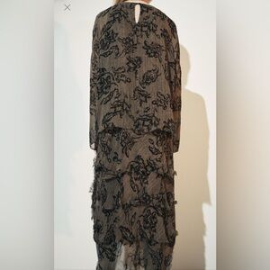 Zara printed ruffle dress